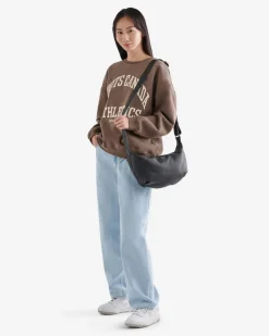 Roots Crescent Bag Cloud*Women Leather Bags|Leather Bags