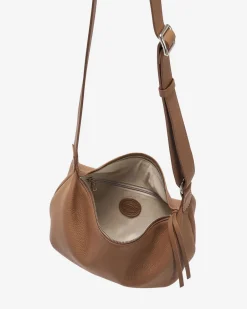 Roots Crescent Bag Cloud*Women Leather Bags|Leather Bags