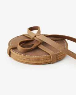 Roots Leather Coasters Tribe*Women Home|Leather Accessories