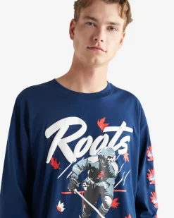 Roots Mens Super Hockey Long Sleeve T-Shirt* T-Shirts & Graphic Tees|Tops