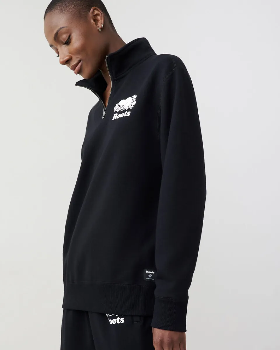 Roots Organic Original Half Zip Stein*Women Sweatshirts & Sweatpants|The Original Sweats™
