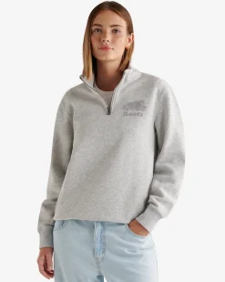 Roots Organic Original Half Zip Stein*Women Sweatshirts & Sweatpants|Sweatshirts & Sweatpants