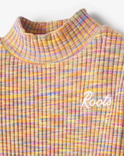 Roots Toddler Girls Space Dye Mock Neck Top*Kids Activewear|Tops