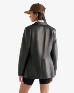 Roots Womens Leather Double Breasted Blazer*Women Jackets & Outerwear|Leather Jackets