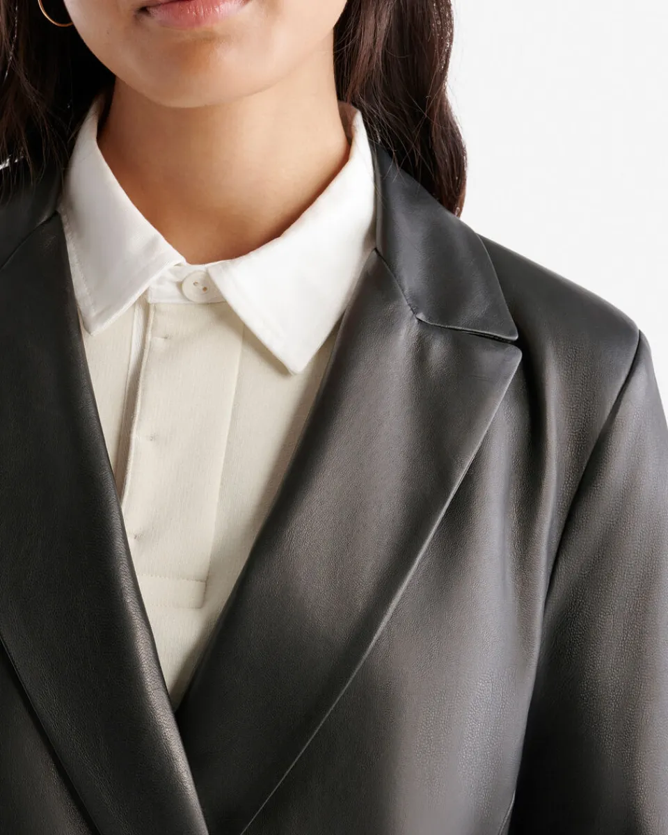 Roots Womens Leather Double Breasted Blazer*Women Jackets & Outerwear|Leather Jackets